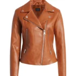 Women Real Brown Motorcycle Leather Jacket