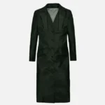Women Classic Chelsea Black Leather Long Coat