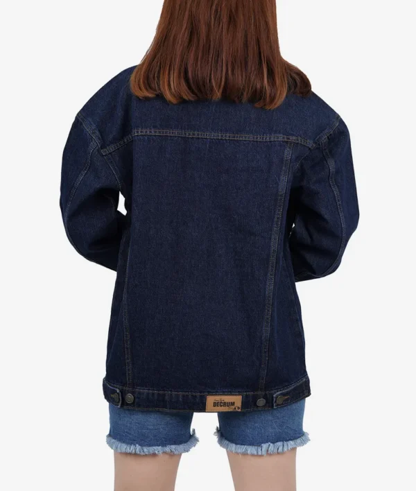 Womens Oversized Dark Blue Denim Jacket