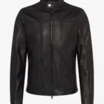 Mens Urban Noir Cafe Racer Black Leather Jacket