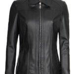 Women Marsha Black Leather Car Coat