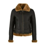 Women B3 Bomber Aviator Shearling Leather Jacket