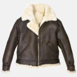 Women Brown Aviator Shearling Leather Jacket