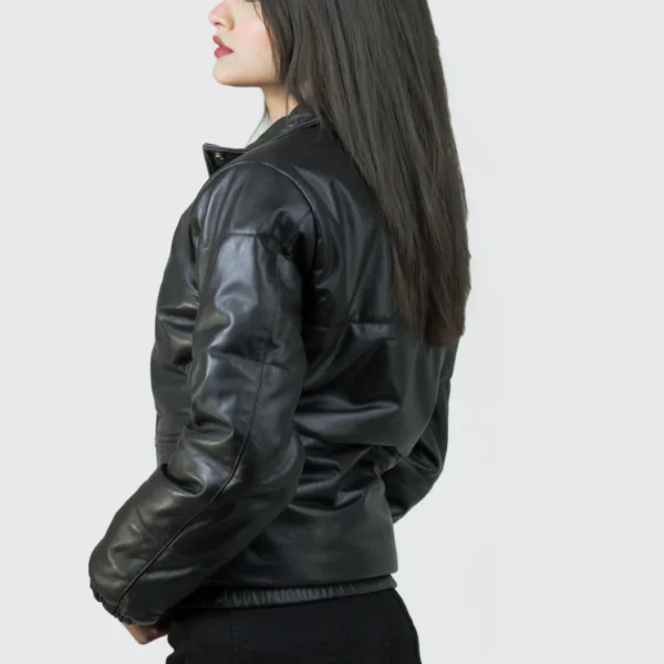 Women Tall Black Leather Jacket