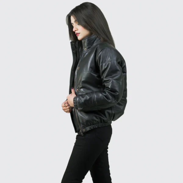 Women Tall Black Leather Jacket